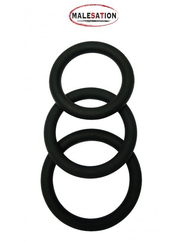  Set 3 CockRings silicone - Malesation - Men Avenue - SexShop Gay