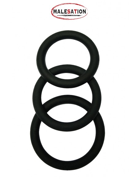  Set 3 CockRings silicone - Malesation - Men Avenue - SexShop Gay