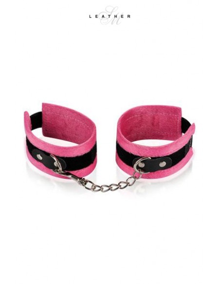  Menottes de poignets rose et noir - Men Avenue - SexShop Gay