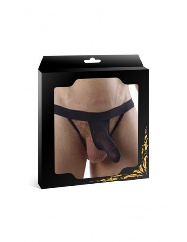  String noir avec poche pour pénis - Men Avenue - SexShop Gay