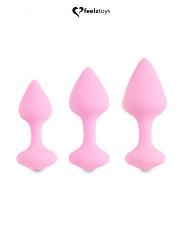  Coffret 3 plugs anal Bibi - rose - Men Avenue - SexShop Gay