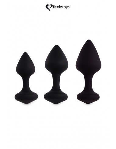  Coffret 3 plugs anal Bibi - noir - Men Avenue - SexShop Gay