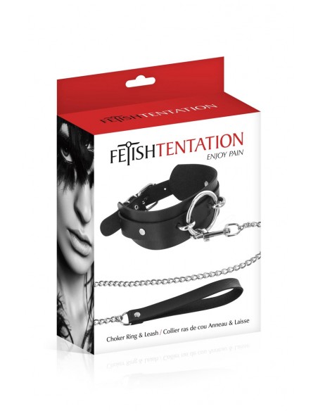  Collier avec anneau & laisse - Fetish Tentation - Men Avenue - SexShop Gay