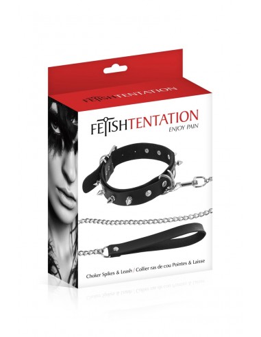 Collier à pointes & laisse - Fetish Tentation - Men Avenue - SexShop Gay