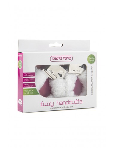  Menottes fourrure Shots - blanc - Men Avenue - SexShop Gay