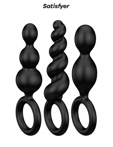  Set de 3 plugs noirs Booty Call - Satisfyer - Men Avenue - SexShop Gay