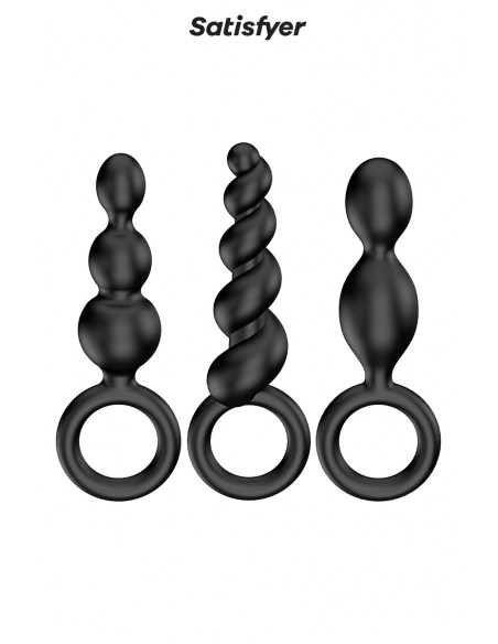  Set de 3 plugs noirs Booty Call - Satisfyer - Men Avenue - SexShop Gay