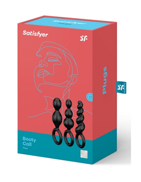  Set de 3 plugs noirs Booty Call - Satisfyer - Men Avenue - SexShop Gay