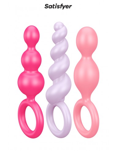  Set de 3 plugs colorés Booty Call - Satisfyer - Men Avenue - SexShop Gay