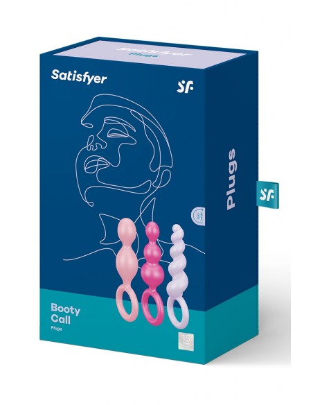  Set de 3 plugs colorés Booty Call - Satisfyer - Men Avenue - SexShop Gay
