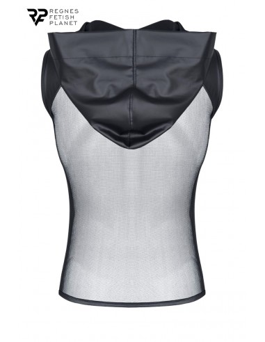 T-shirt à capuche wetlook et mesh - Regnes - Men Avenue - SexShop Gay