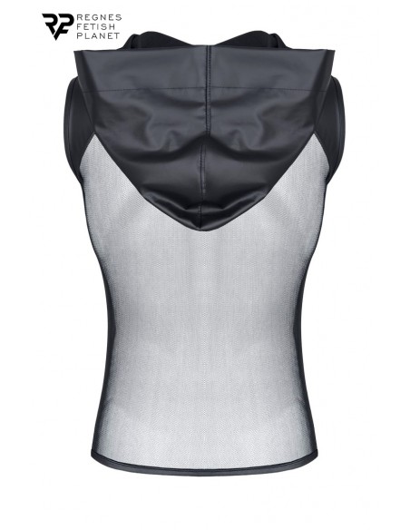 T-shirt à capuche wetlook et mesh - Regnes - Men Avenue - SexShop Gay