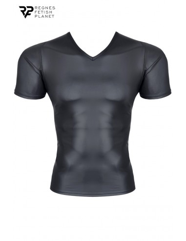  T-shirt wetlook noir - Regnes - Men Avenue - SexShop Gay