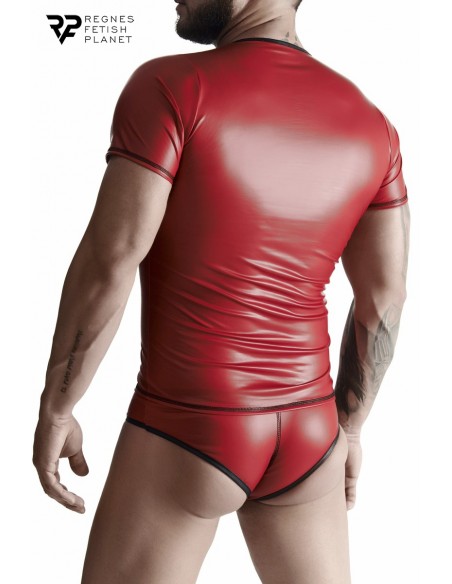  T-shirt wetlook rouge - Regnes - Men Avenue - SexShop Gay
