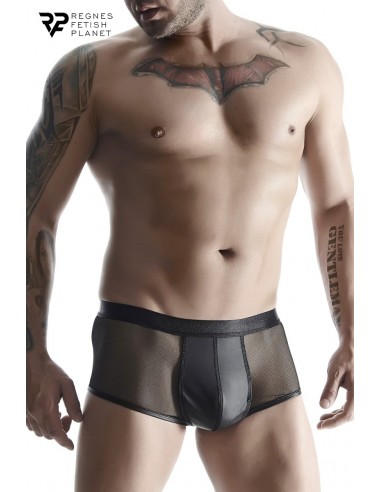  Boxer noir wetlook et mesh - Regnes - Men Avenue - SexShop Gay