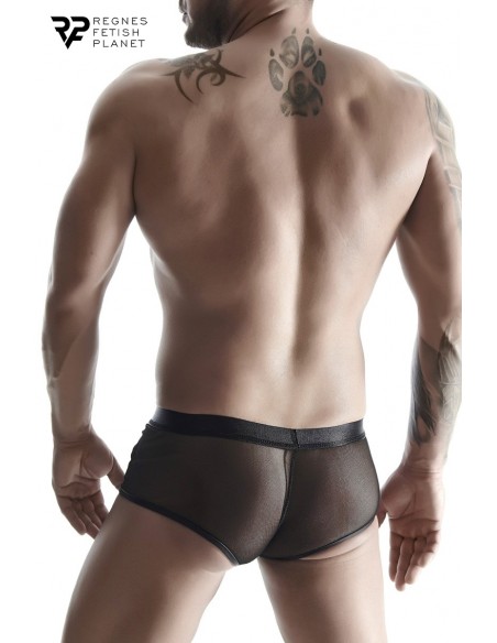  Boxer noir wetlook et mesh - Regnes - Men Avenue - SexShop Gay