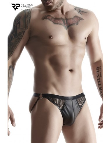  Jock strap noir wetlook et résille - Regnes - Men Avenue - SexShop Gay