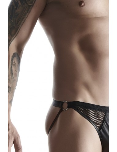  Jock strap noir wetlook et résille - Regnes - Men Avenue - SexShop Gay