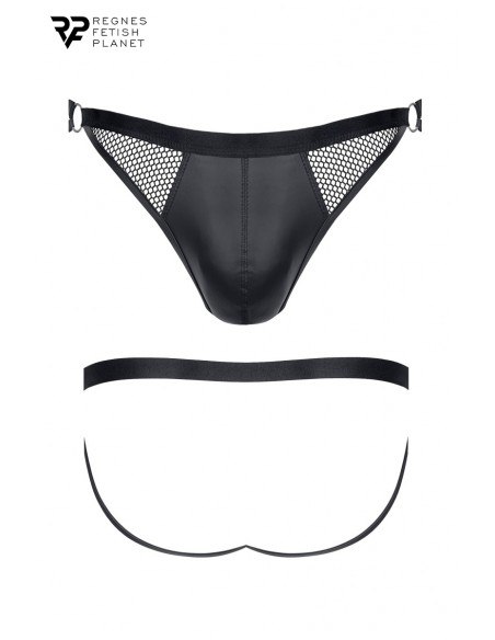  Jock strap noir wetlook et résille - Regnes - Men Avenue - SexShop Gay