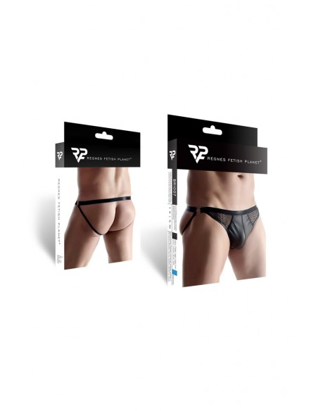  Jock strap noir wetlook et résille - Regnes - Men Avenue - SexShop Gay