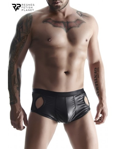  Shorty ouvert noir wetlook - Regnes - Men Avenue - SexShop Gay