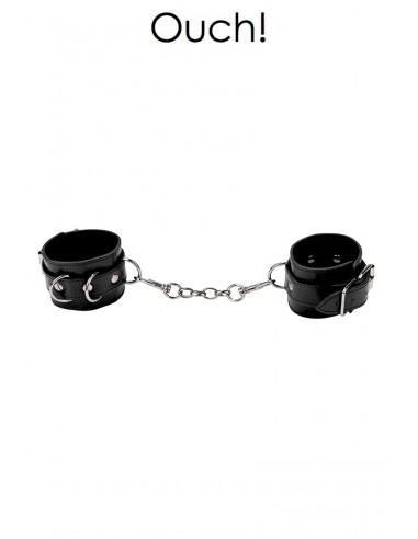  Menottes Premium en cuir noir - Ouch - Men Avenue - SexShop Gay