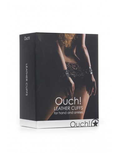  Menottes Premium en cuir noir - Ouch - Men Avenue - SexShop Gay