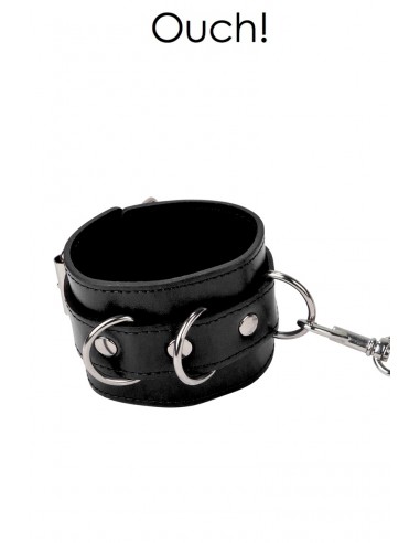  Menottes Premium en cuir noir - Ouch - Men Avenue - SexShop Gay