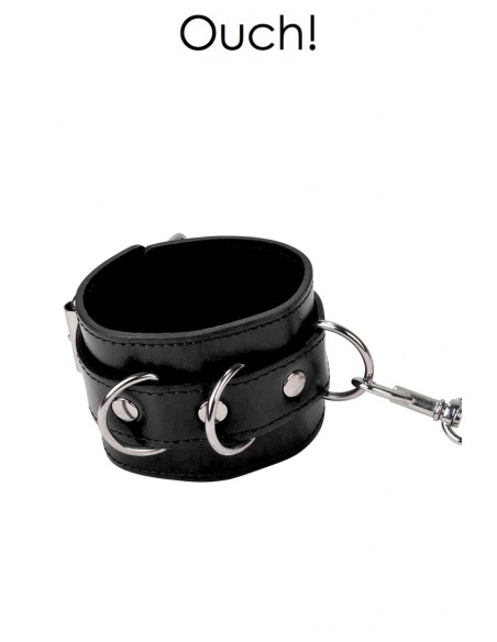  Menottes Premium en cuir noir - Ouch - Men Avenue - SexShop Gay