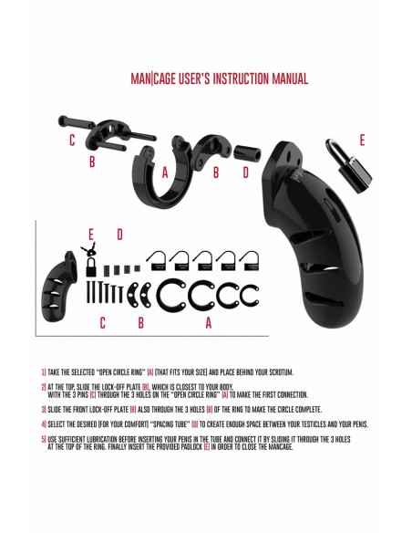  Cage de chasteté 14cm ManCage 06 noir - Men Avenue - SexShop Gay