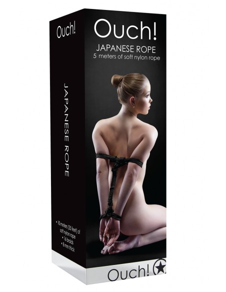  Corde de bondage Japonais 5m noire - Ouch - Men Avenue - SexShop Gay