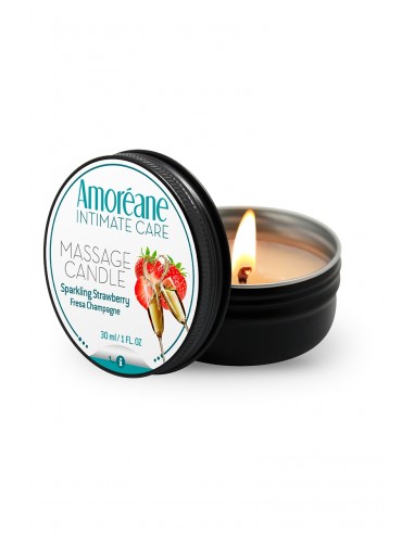  Bougie de massage vin petillant à la fraise - Amoreane - Men Avenue - SexShop Gay