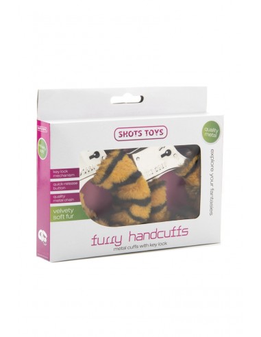  Menottes fourrure Shots - tigre - Men Avenue - SexShop Gay