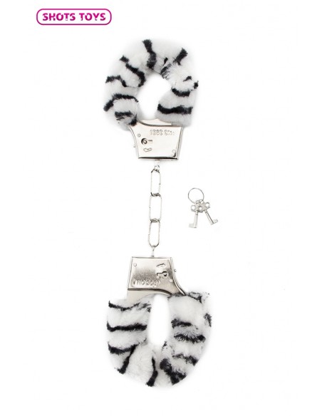  Menottes fourrure Shots - zèbre - Men Avenue - SexShop Gay
