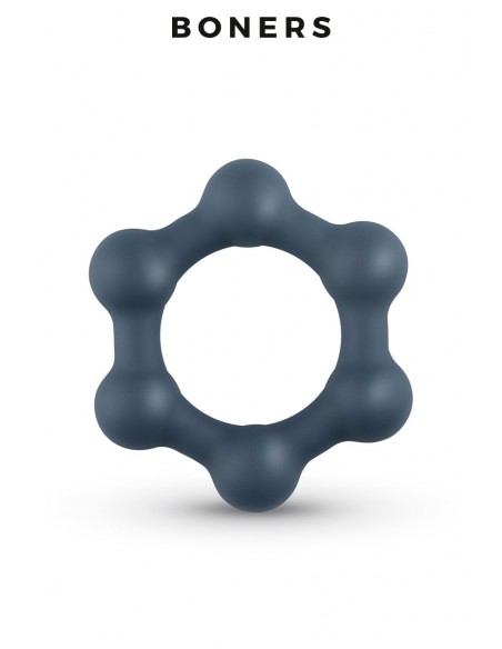  Cockring Hexagonal avec billes en acier - Boners - Men Avenue - SexShop Gay