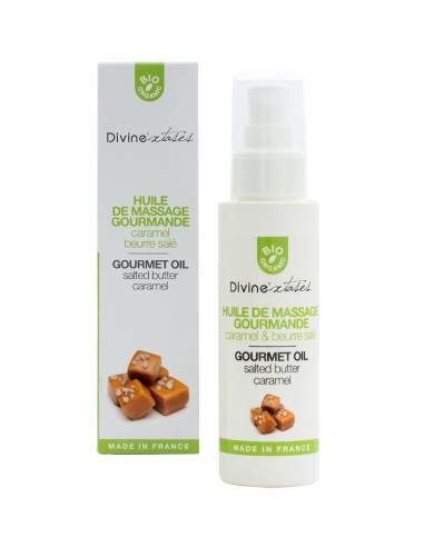  Huile de massage gourmande BIO Caramel - Divinextases - Men Avenue - SexShop Gay