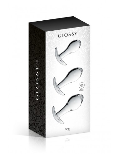  Set 3 plugs anal en verre Glossy Toys n° 17 - Men Avenue - SexShop Gay