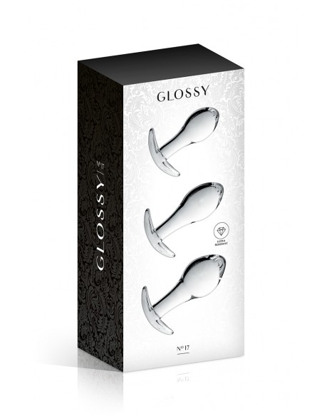  Set 3 plugs anal en verre Glossy Toys n° 17 - Men Avenue - SexShop Gay