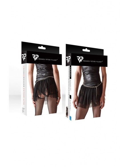  Mini jupe noire en maille transparente - Regnes - Men Avenue - SexShop Gay