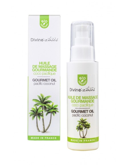  Huile de massage BIO Coco Pacifique - Divinextases - Men Avenue - SexShop Gay
