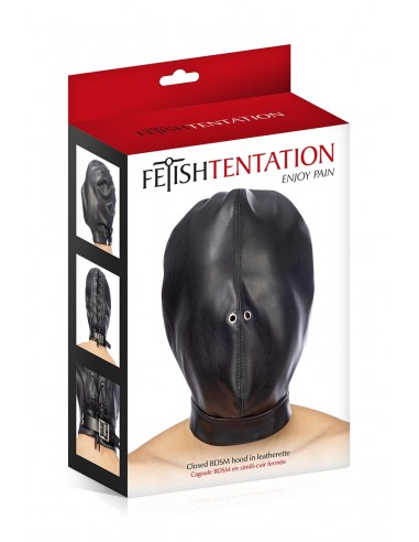 Cagoule BDSM fermée simili cuir - Fetish Tentation - Men Avenue - SexShop Gay