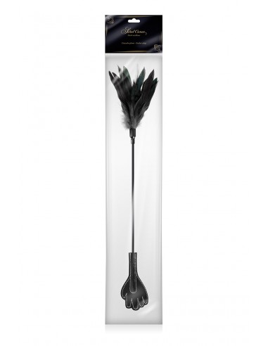  Mini cravache main avec plumes noires - Sweet Caress - Men Avenue - SexShop Gay