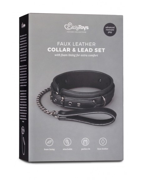  Collier fétichiste et laisse - Easytoys Fetish Collection - Men Avenue - SexShop Gay