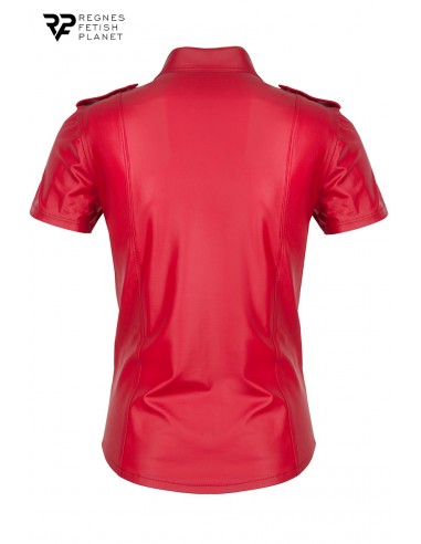  Chemise manches courtes wetlook rouge Carlo - Regnes - Men Avenue - SexShop Gay