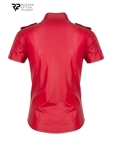  Chemise manches courtes wetlook rouge Carlo - Regnes - Men Avenue - SexShop Gay