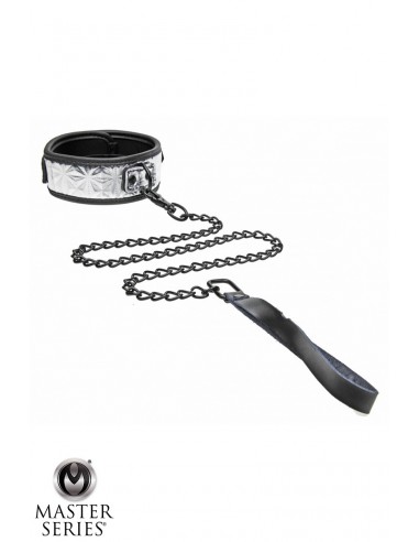  Collier argenté avec laisse - Master Series - Men Avenue - SexShop Gay