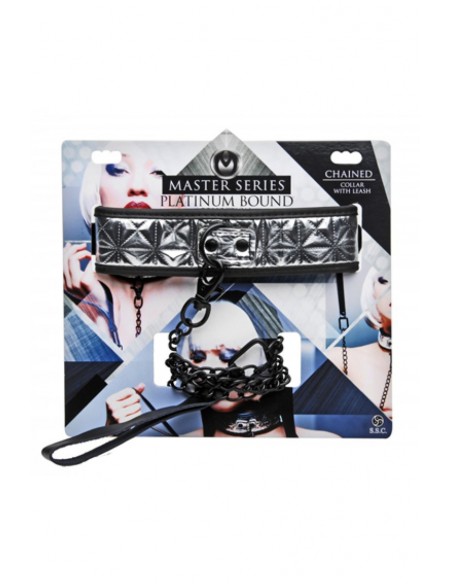  Collier argenté avec laisse - Master Series - Men Avenue - SexShop Gay
