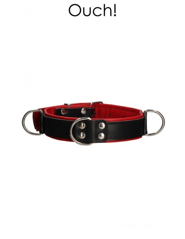  Collier Bondage Deluxe rouge et noir - Ouch! - Men Avenue - SexShop Gay