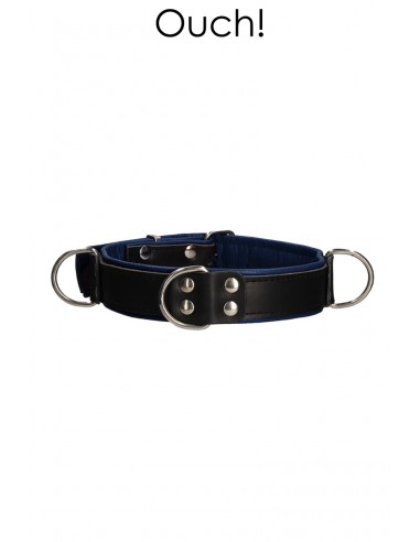  Collier Bondage Deluxe bleu et noir - Ouch! - Men Avenue - SexShop Gay