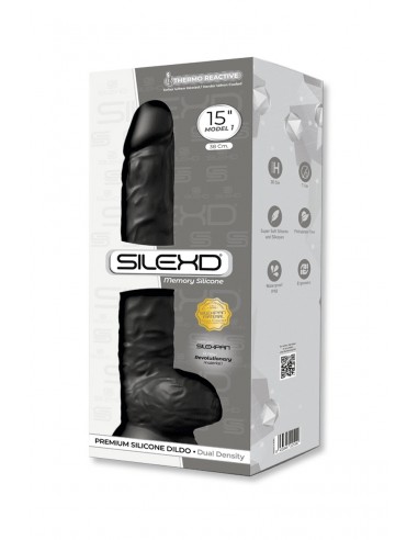  Gode XXL double densité Noir 38 x 7 cm - SilexD - Men Avenue - SexShop Gay